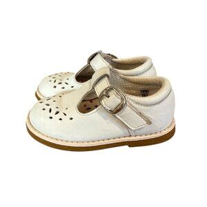 Coasters Toddler Girl White Leather Buckled T-Strap Mary Jane Shoes 5.5 Church